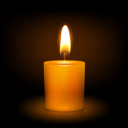 Candle illustration on dark background.のイラスト素材