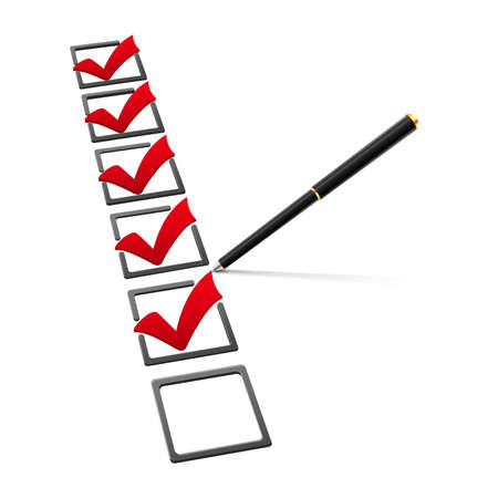 Checklist with pen vector illustration on white background.のイラスト素材