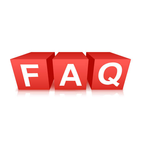 FAQ cubes illustration isolated on white background.のイラスト素材