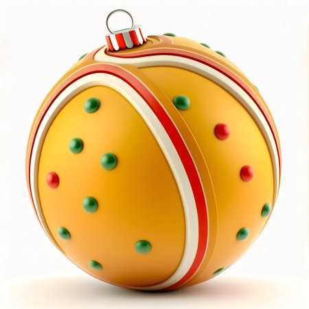 Christmas toy ball isolated on white backgroundの写真素材