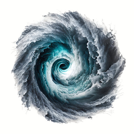 Water whirlpool isolated on white background