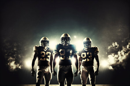 american football players. Generative AI. high quality illustrationの写真素材