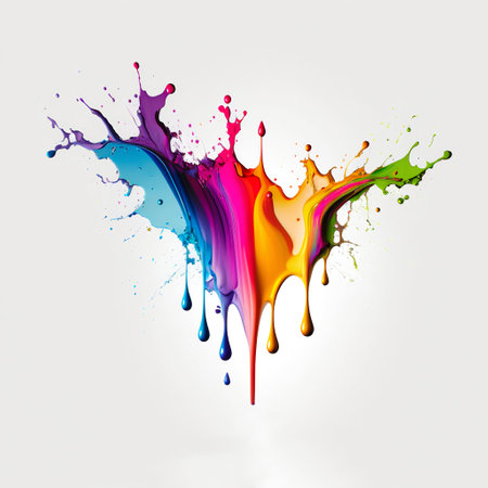 Paint colorful rainbow splash blot. Generative AI. high quality illustration