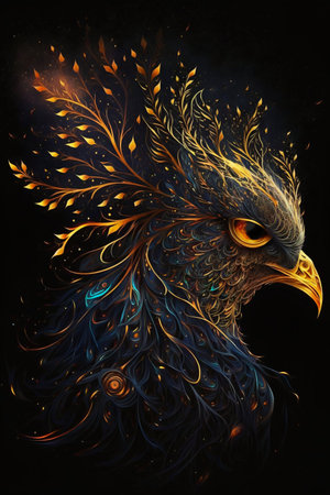 Magical phoenix bird. Generative AI. high quality illustration