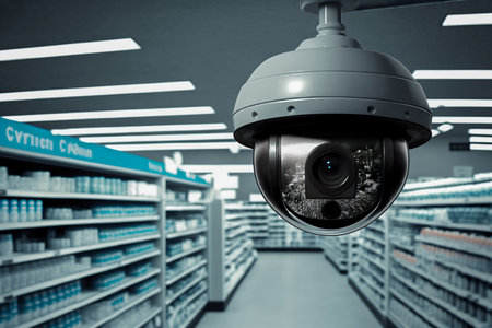 security cctv camera. Generative AI. high quality illustration