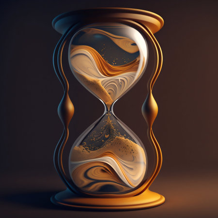 Hourglass flow of time and space. Generative AI. high quality illustration