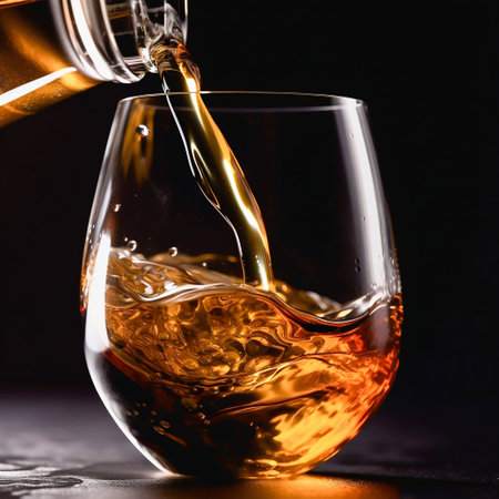 Pouring whiskey into a glass. Generative AI. high quality illustrationの写真素材