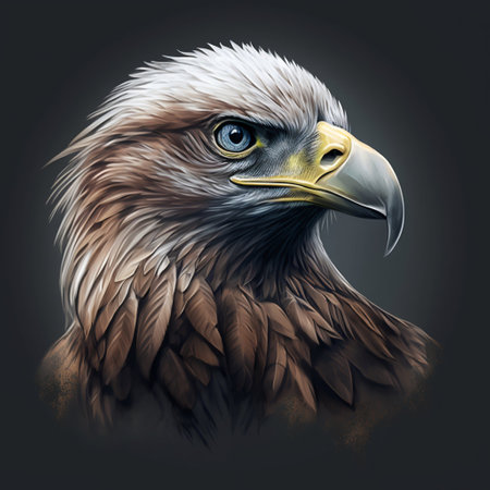 Eagle portrait sticker. Generative AI. high quality illustrationの素材