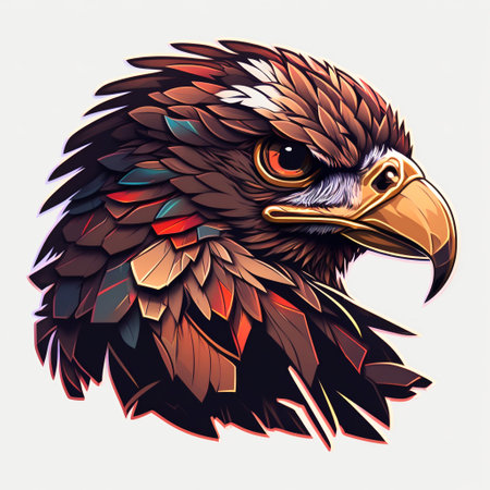 Eagle portrait sticker. Generative AI. high quality illustrationの素材
