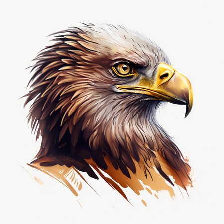 Eagle portrait sticker. Generative AI. high quality illustrationの素材