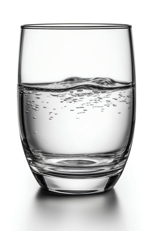 Clear water in glass cup. Generative AI. high quality illustrationの素材