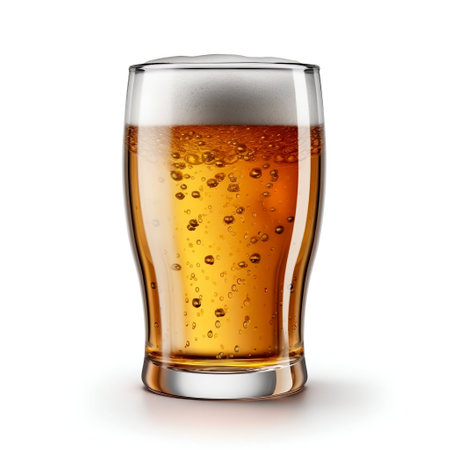 Fresh beer in glass. Generative AI. high quality illustrationの素材