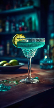 Cocktail in the pub. Generative AI. high quality illustrationの素材