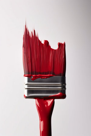 Paintbrush on white background. Generative AI. high quality illustrationの素材