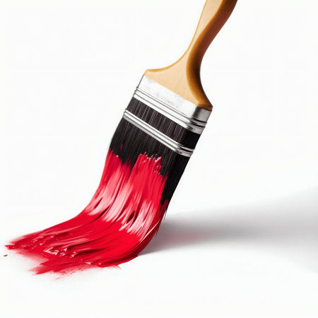 Paintbrush on white background. Generative AI. high quality illustrationの素材
