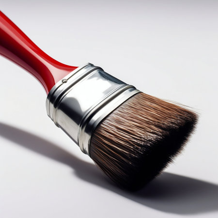Paintbrush on white background. Generative AI. high quality illustrationの素材