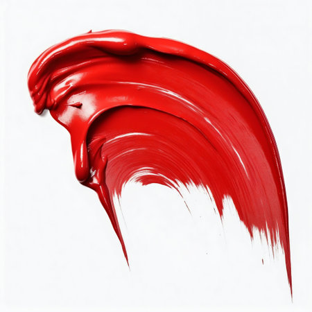 Paintbrush paint stroke on white background. Generative AI. high quality illustrationの素材