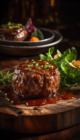 Meatballs served in a restaurant. Generative AI. high quality illustrationの素材