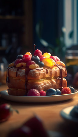 Fraisier fruit cake. Generative AI. high quality illustrationの素材