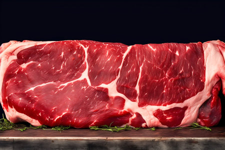Cow fresh raw juicy meat. Generative AI. high quality illustrationの素材