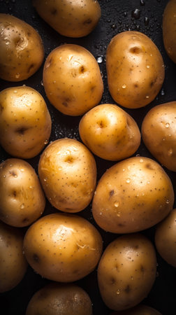 Fresh Potatoes illustration. Generative AI. high quality illustrationの素材