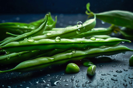 fresh green beans. Generative AI. high quality illustrationの素材