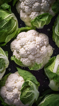 Fresh Cauliflowers cabbage. Generative AI. high quality illustrationの素材