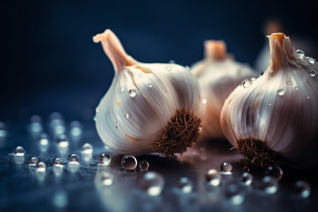fresh garlic illustration. Generative AI. high quality illustrationの素材