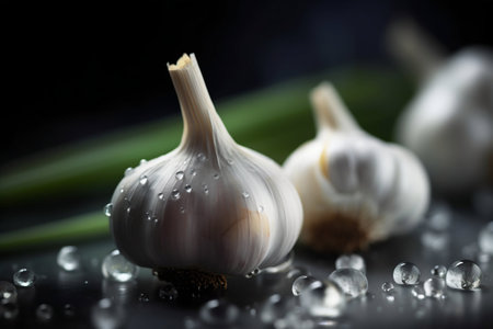 fresh garlic illustration. Generative AI. high quality illustrationの素材