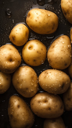 Fresh Potatoes illustration. Generative AI. high quality illustrationの素材