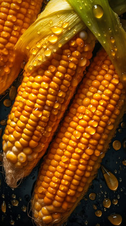 fresh corn illustration. Generative AI. high quality illustrationの素材