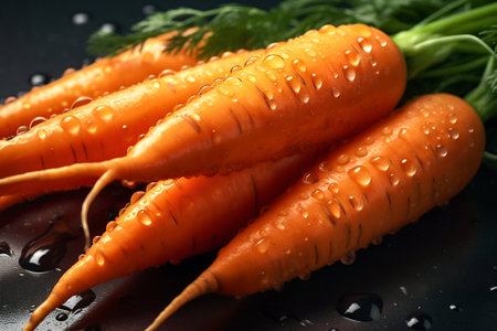 Fresh Carrots illustration. Generative AI. high quality illustrationの素材