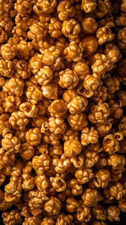 Caramalized popcorn seamless background. Generative AI. high quality illustrationの素材