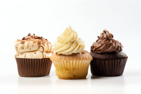Cupcake isolated on a white background. Generative AI. high quality illustrationの素材