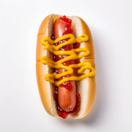 Hot dog isolated on white background. Generative AI. high quality illustrationの素材