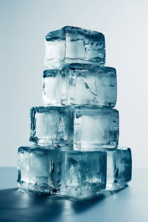 Ice Cubes on a white background. Generative AI. high quality illustrationの素材