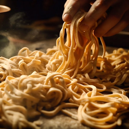 Process of Making Cooking Homemade Pasta. Generative AI. high quality illustrationの素材