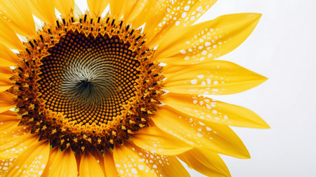 Yellow Sunflower Isolated on White Background. Generative AI. high quality illustrationの素材