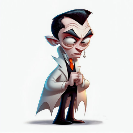 Dracula Vampire Cartoon Illustration. Generative AI. high quality illustrationの素材