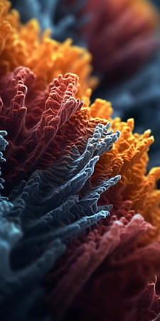 Realistic Depiction of Colorful Corals. Generative AI. high quality illustrationの素材