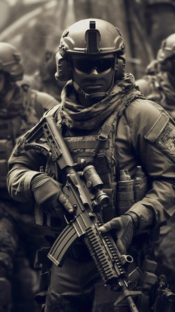 USA Navy SEALs Soldiers. Generative AI. high quality illustrationの素材