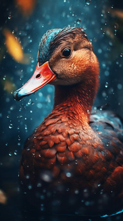Mesmerizing Funny Duck Portrait. Generative AI. high quality illustrationの素材