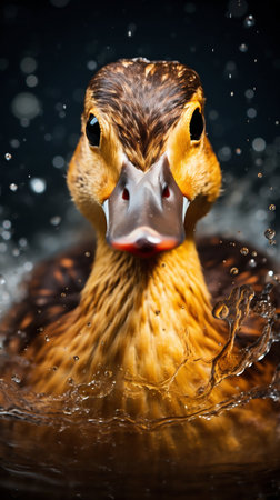 Mesmerizing Funny Duck Portrait. Generative AI. high quality illustrationの素材