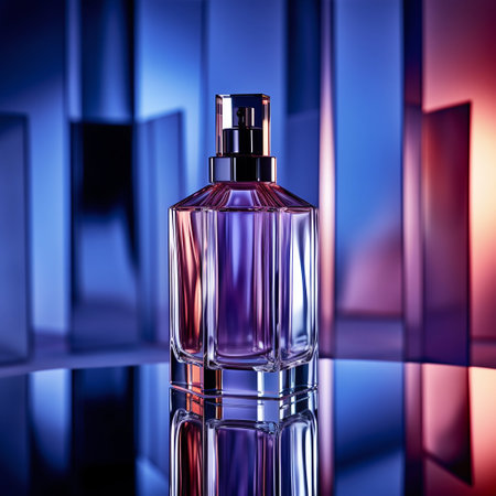 Perfume Bottle Commercial Photography, Geometric Composition. Generative AI. high quality illustrationの素材