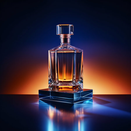 Perfume Bottle Commercial Photography, Geometric Composition. Generative AI. high quality illustrationの素材