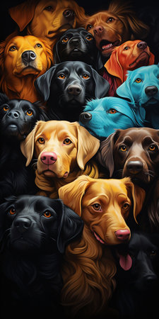 Abstract Hypnotic Illusion of Dog Figures. Generative AI. high quality illustrationの素材