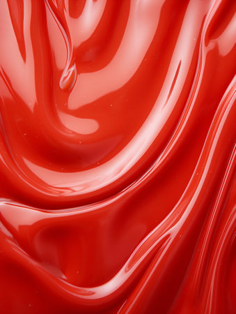 Ketchup Waves Texture Background. Generative AI. high quality illustrationの素材