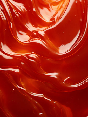 Ketchup Waves Texture Background. Generative AI. high quality illustrationの素材
