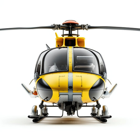 Helicopter Isolated on White Background. Generative AI. high quality illustrationの素材