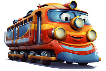 Train Isolated on White Background. Generative AI. high quality illustrationの素材